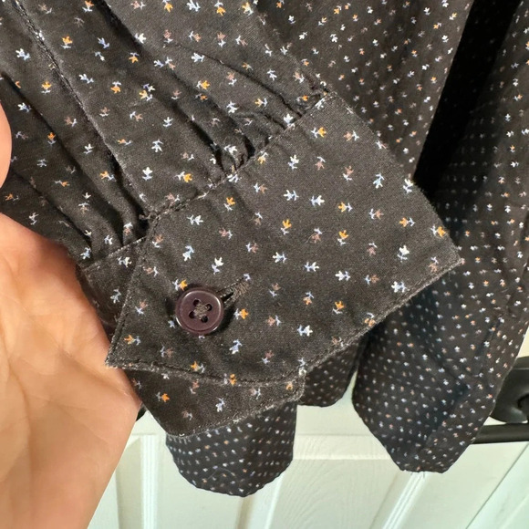 UO Urban Outfitters Tilly Smock Mini Dress Black Ditzy Floral Womens Size Medium - Picture 5 of 10